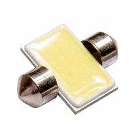 Автолампа диод T11(C5W) 12V 1 диод HP 6W с цоколем 31мм 1-конт. Белая  SKYWAY Салон,номер min 2шт